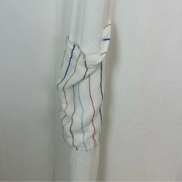 Vasna White Linen Maxi Dress Patch Pockets Sleeveless Women’s XL Made in Italy - Picture 4 of 9